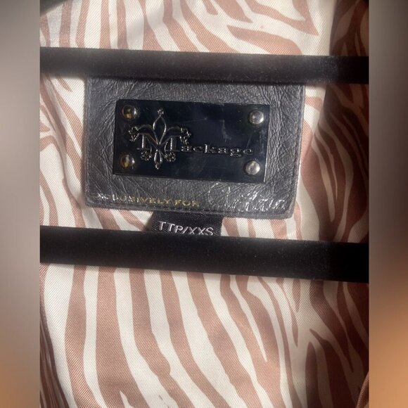 Mackage Tan Lambskin Double breasted full zipper 2 pckt cropped Leather Jckt XXS - Picture 4 of 6